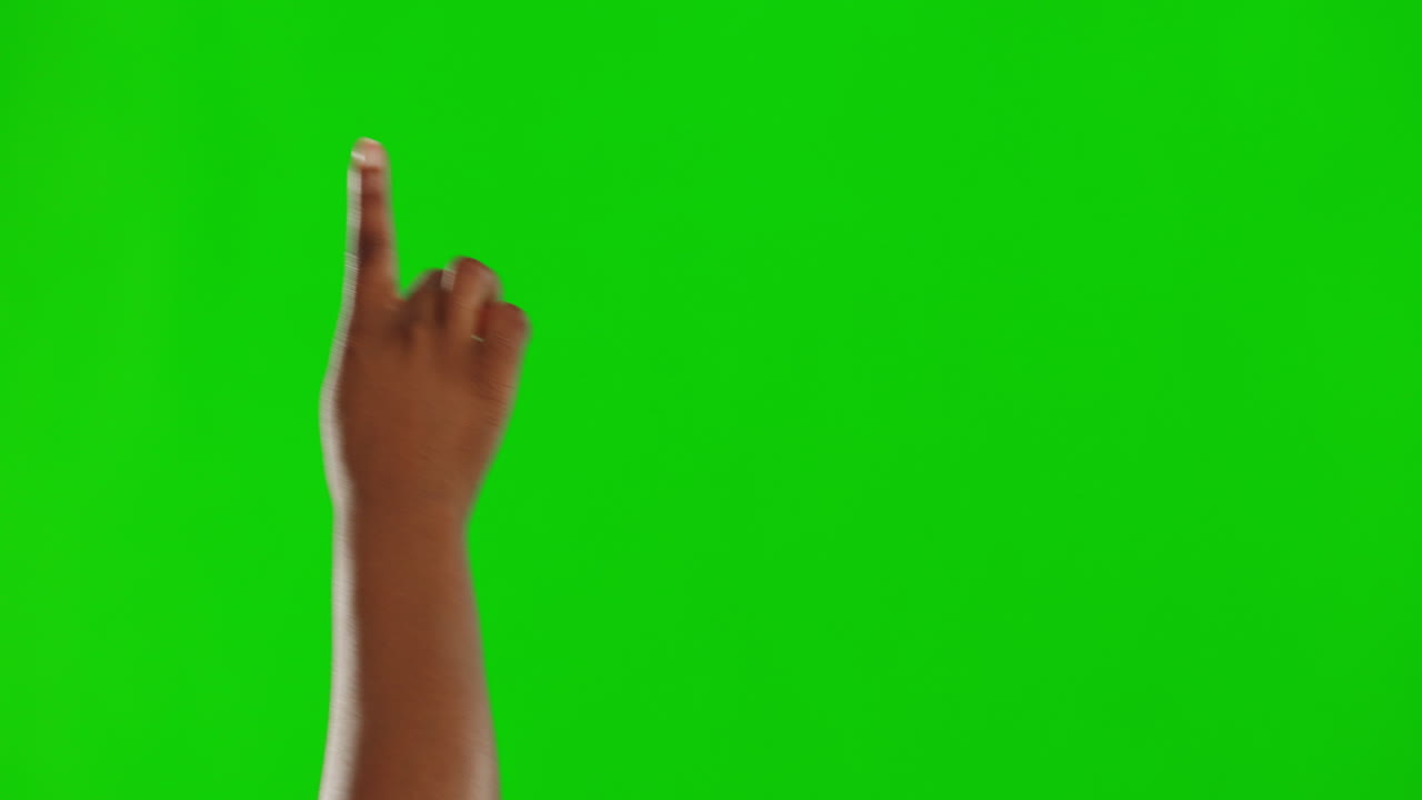 Green screen, scroll and hand swipe