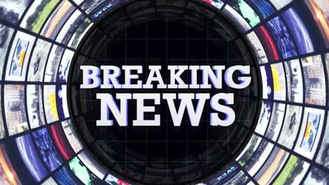 breaking news text animation in monitors room, loop