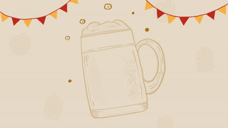 an animation of classic hand drawn oktoberfest composition