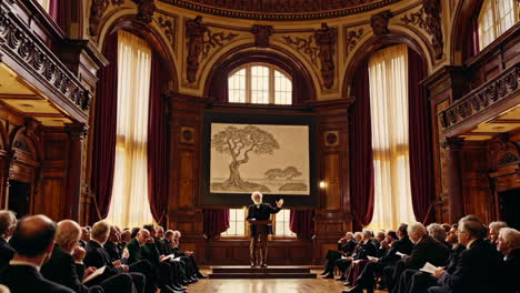 formal presentation in historic building