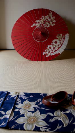 japanese room with traditional items