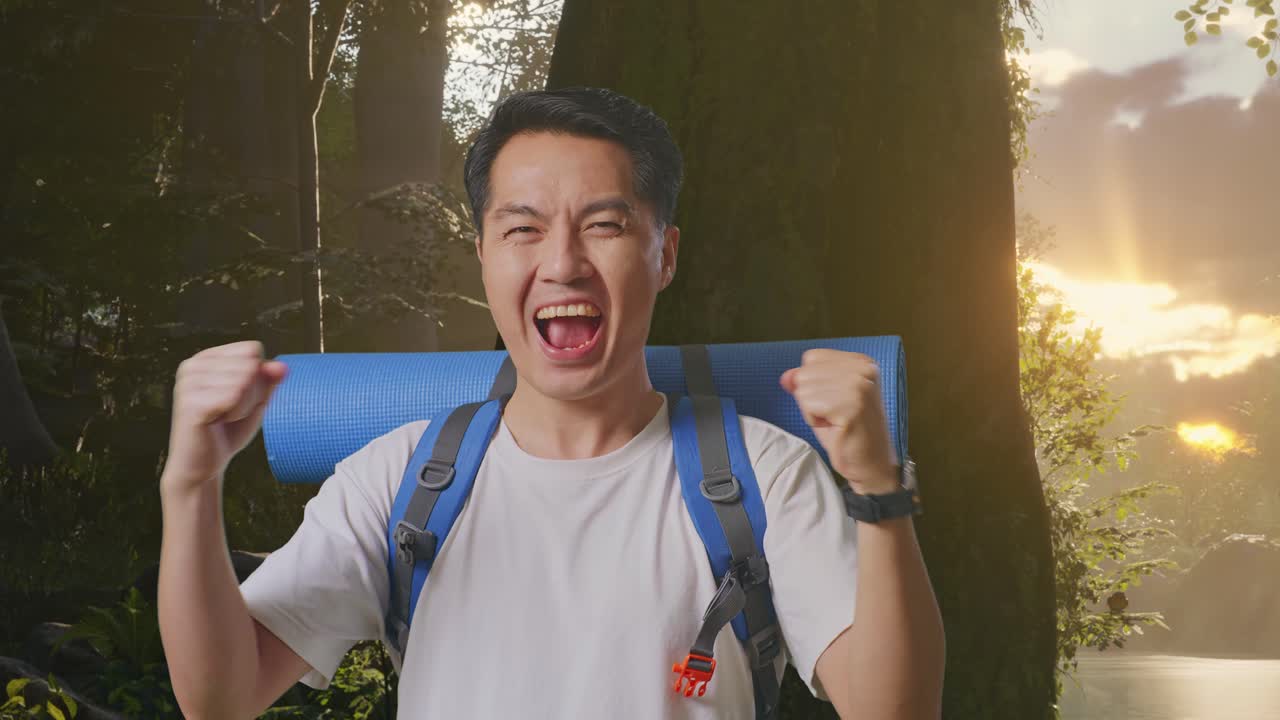 숲 속의 행복한 여행자