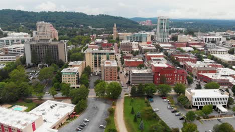 k drone video of beautiful buncombe county courthouse