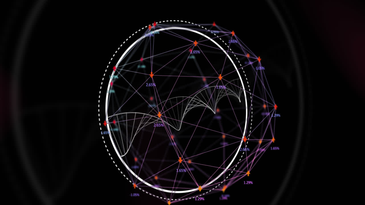 animación digital de la estructura del adn girando contra el globo de la red de conexiones