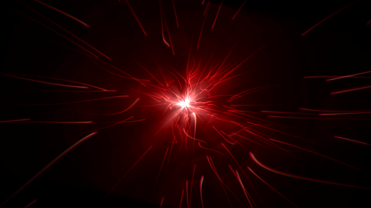 fondo de partículas radiales rojas abstractas (con bucle)