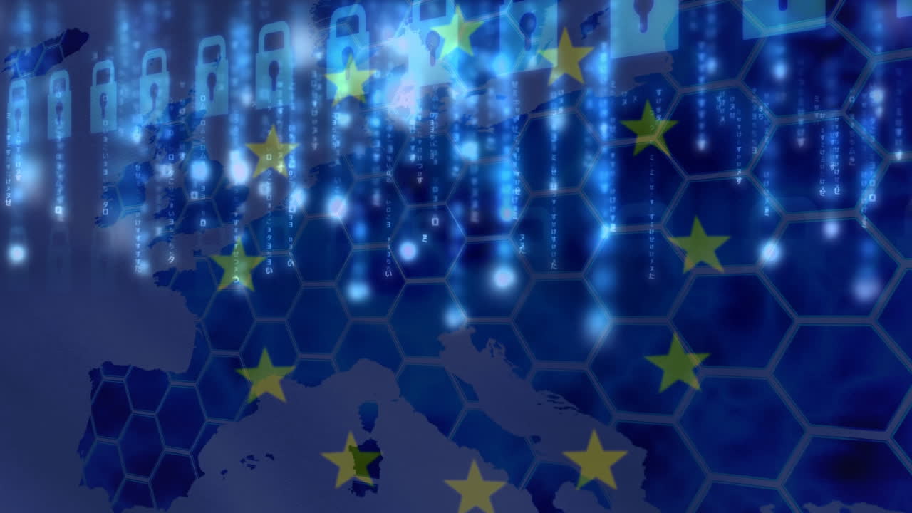 vídeo animado de iconos de seguridad en internet