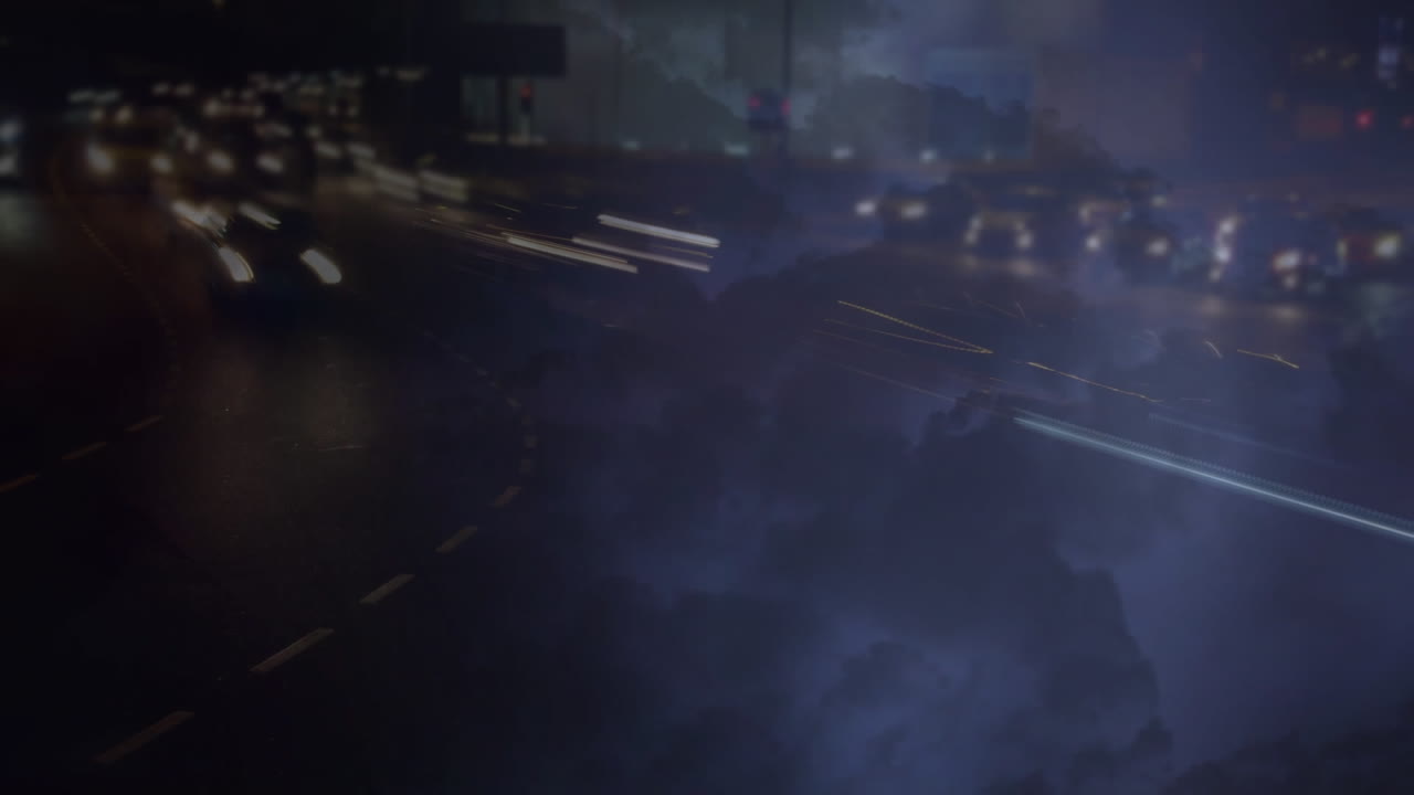 도로에서 움직이는 차량의 시간 경과