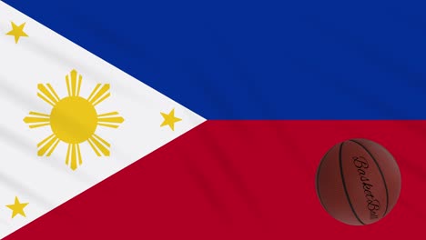 philippines flag wavers - basketball rotates, loop