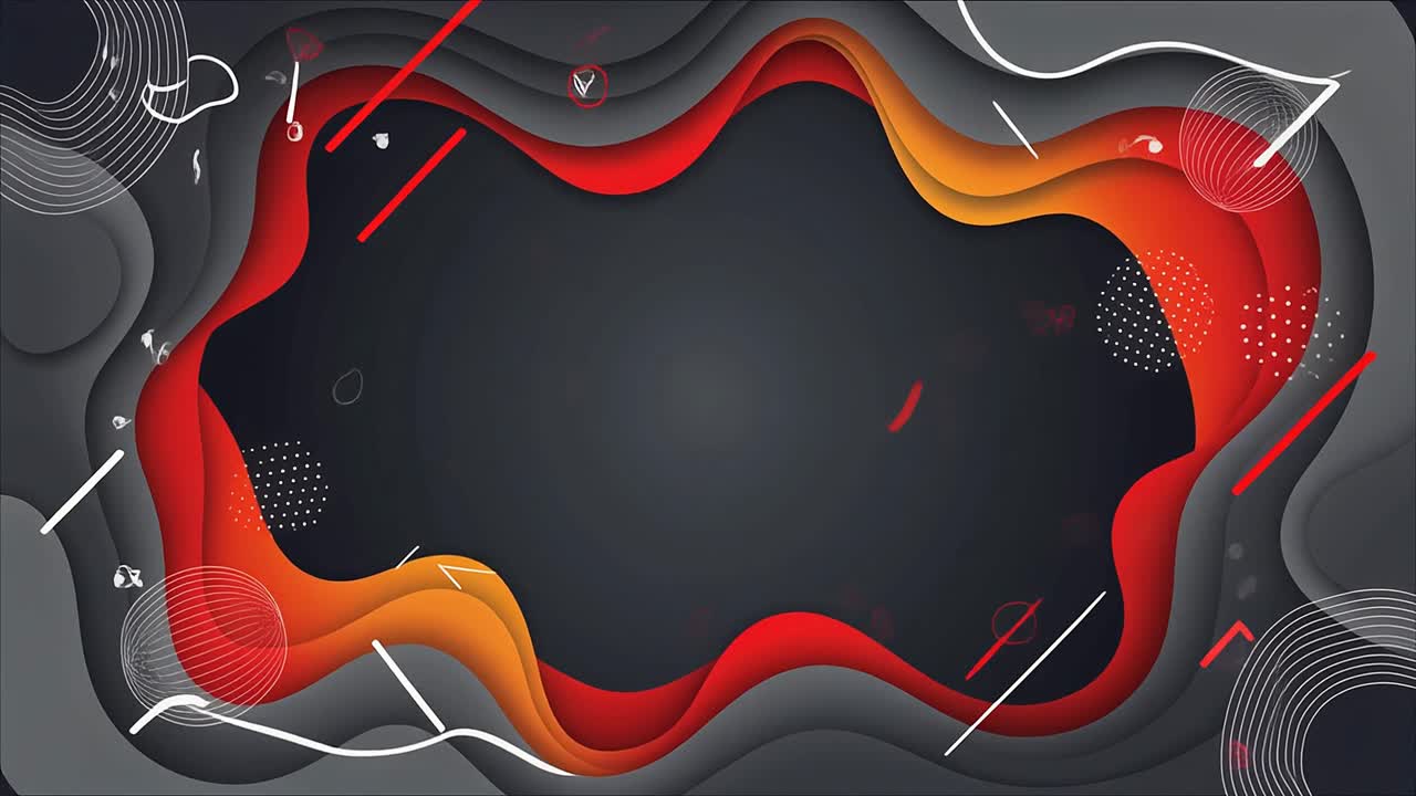 Moderne abstrakte Motion Graphics mit roten und orangefarbenen wellenförmigen Formen