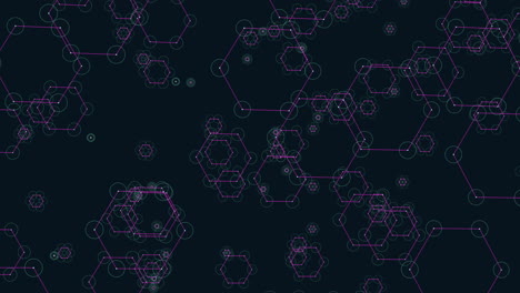 Hexagons-futuristic-shape-with-neon-dots-on-dark-gradient