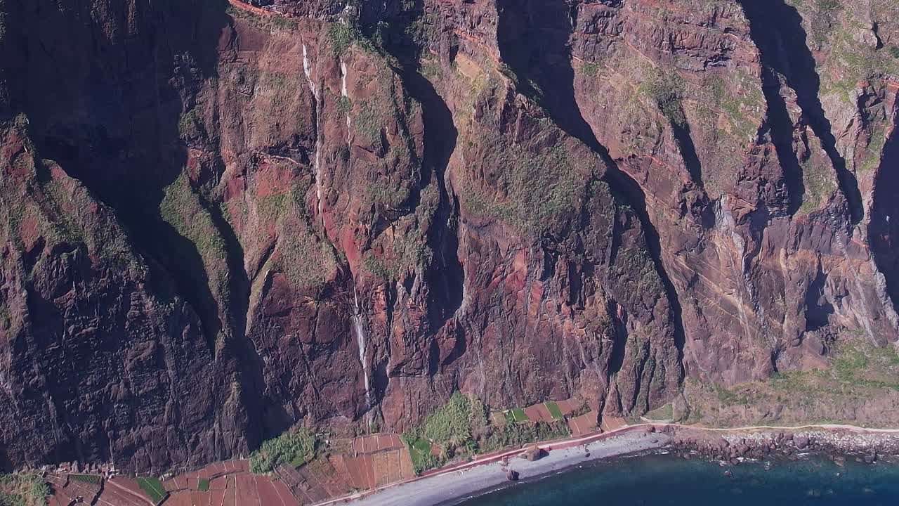 Stunning aerial view of Madeiran cliffs and coastline captured by drone