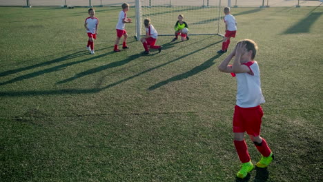 young soccer players in action