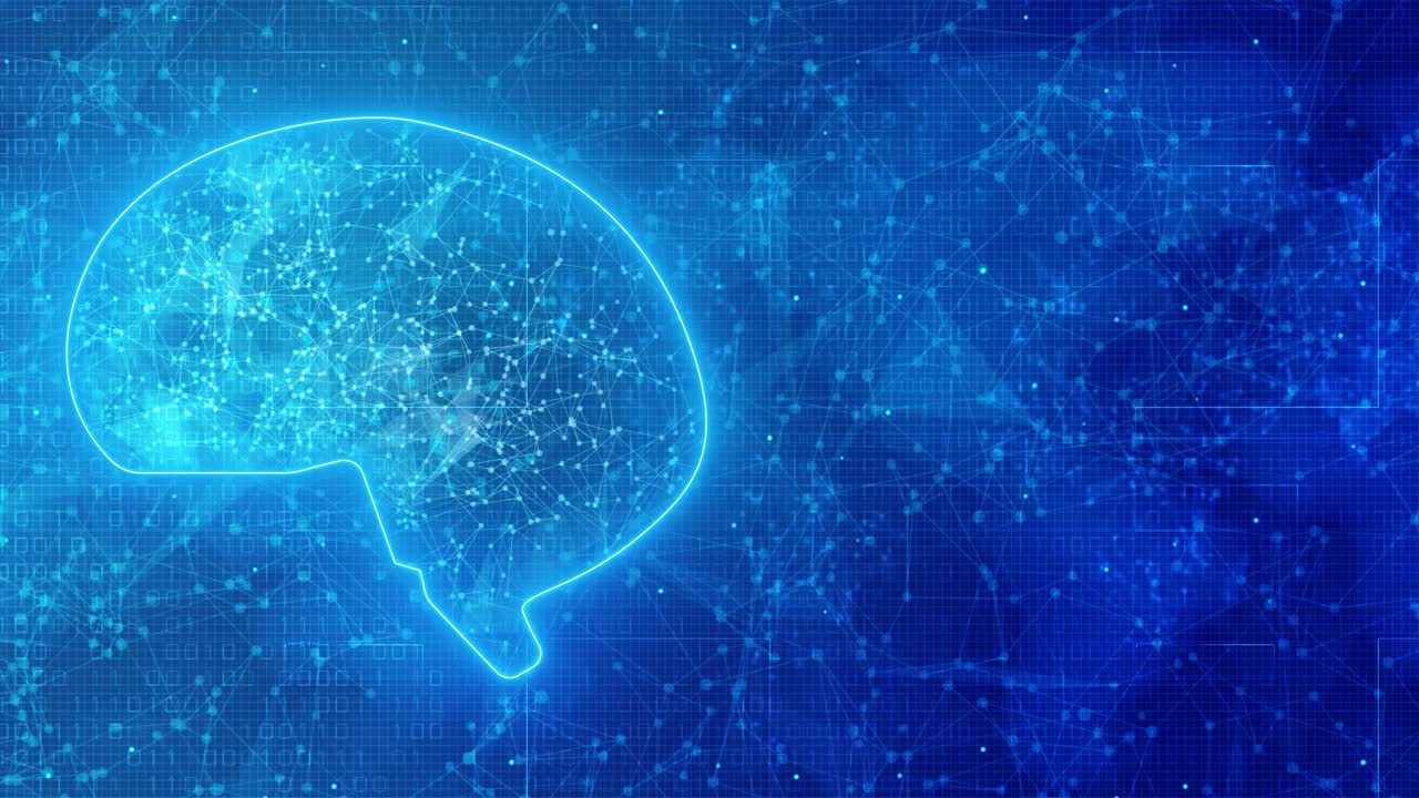 4k technology artificial intelligence ai brain loop animation digital data concept big data flow