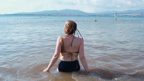 woman enjoying the sea