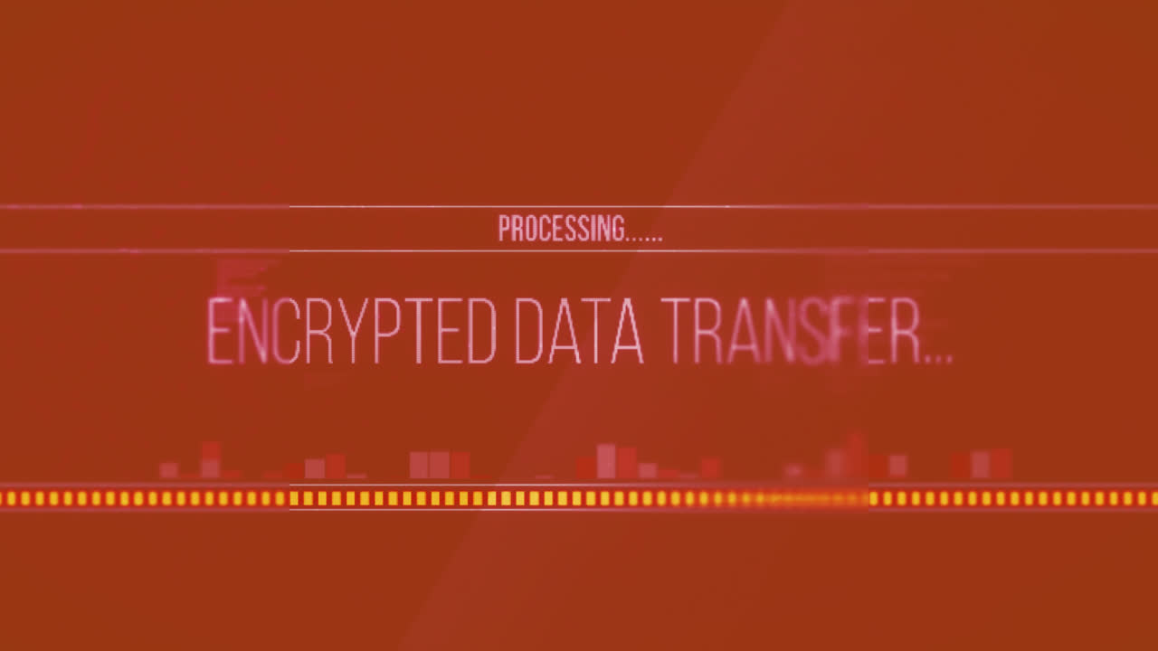 animación del procesamiento de datos sobre fondo rojo