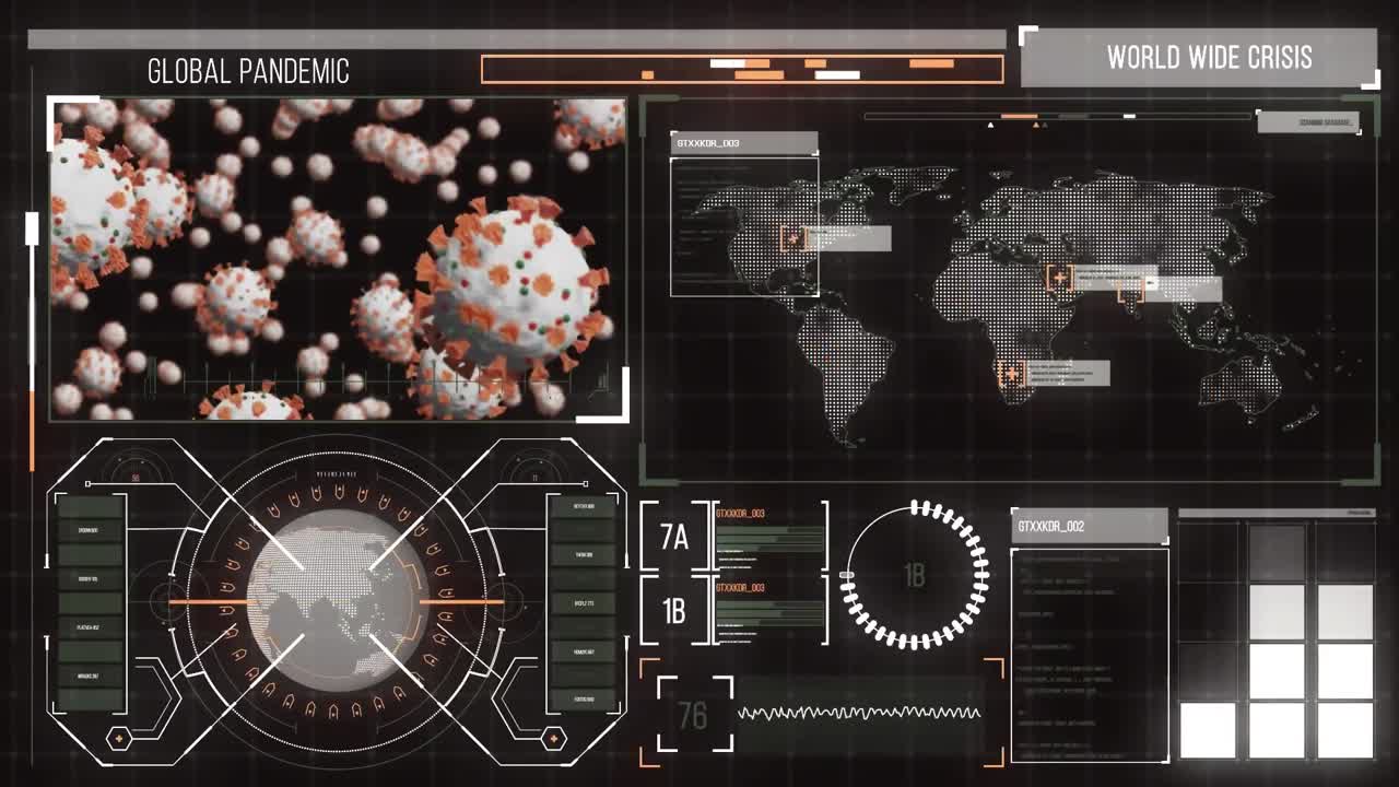 animación del procesamiento de datos sobre un fondo negro