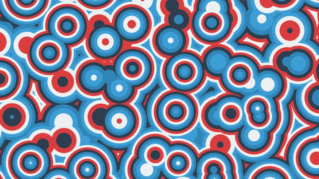 animación abstracta de coloridas formas redondas, azules y blancas en movimiento. fondo animado de bucle sin costuras, papel tapiz.