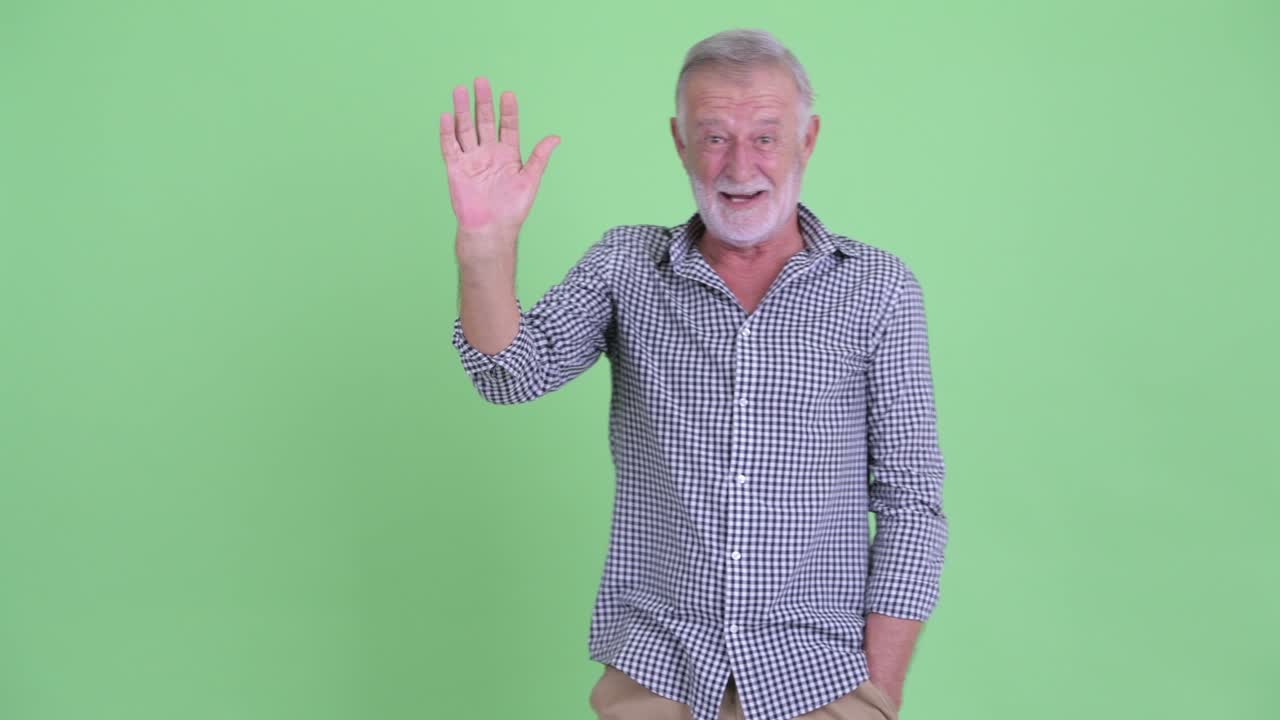 hombre de edad avanzada y guapo con barba.