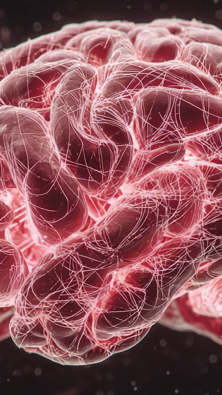 En fantastisk visuell utforskning av menneskehjernens intrikate nevrale nettverk og forbindelser, som fremhever den fascinerende kompleksiteten i kognitiv funksjon og struktur