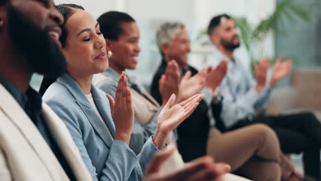 Business-people,-woman-and-team-applause