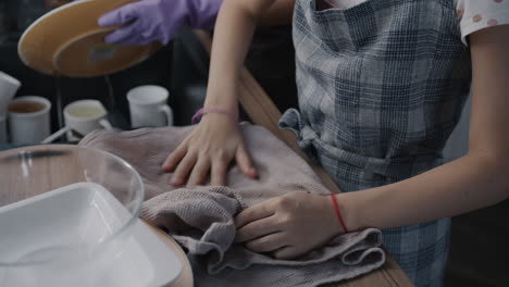 woman washing dishes