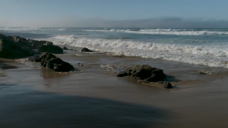atlantic ocean in slow motion in south of portugal