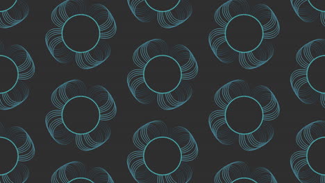 abstract patroon verweven cirkels van zwarte en blauwe lijnen
