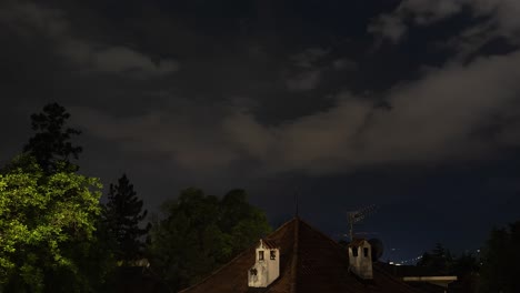 time lapse sequence of thunderstorm lightning at night over merano