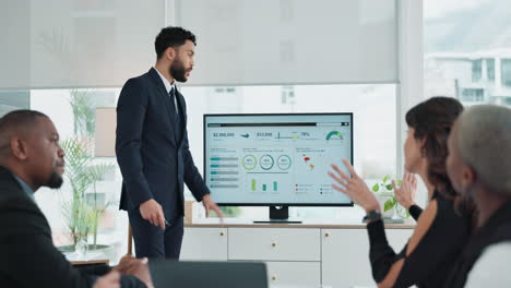 business meeting with data presentation