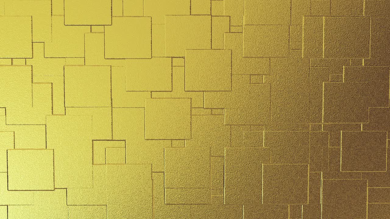 abstracto geométrico fondo dorado azulejos de papel de aluminio textura de bucle sin costura fondo renderizado en 3d