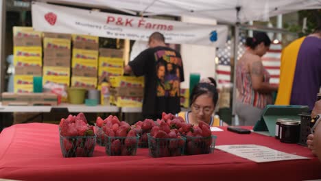 strawberries at the farmers market