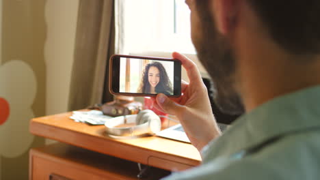 man, video call and friends with communication