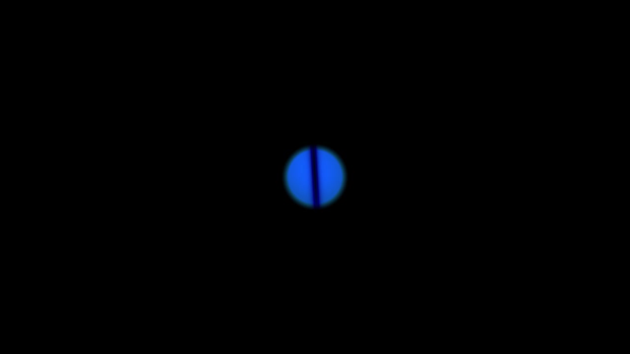 Blue Circle with Rotating Line on Black Background