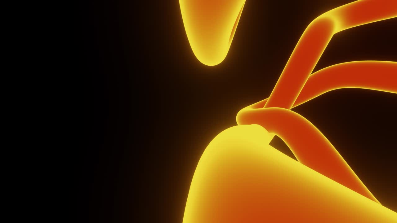 반이는 튜브 위로 움직이는 3d 렌더링 애니메이션