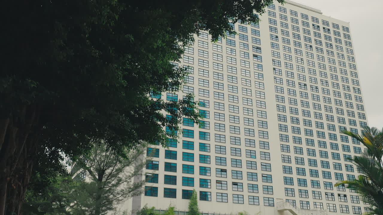 Modern Building with Trees