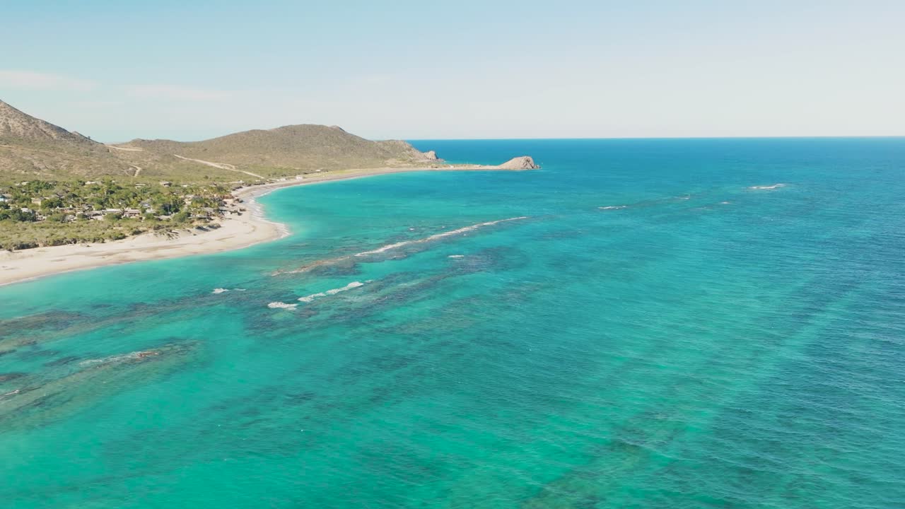 Aerial Shot Over Cabo Pulmo National Park, Mexico's Baja California Peninsula