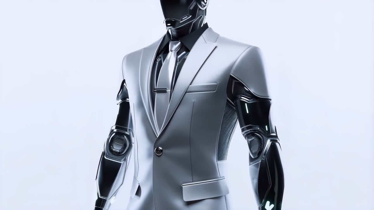 Futuristic Robot in a Business Suit