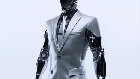 futuristic robot in a business suit