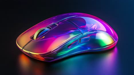 colorful iridescent gaming mouse