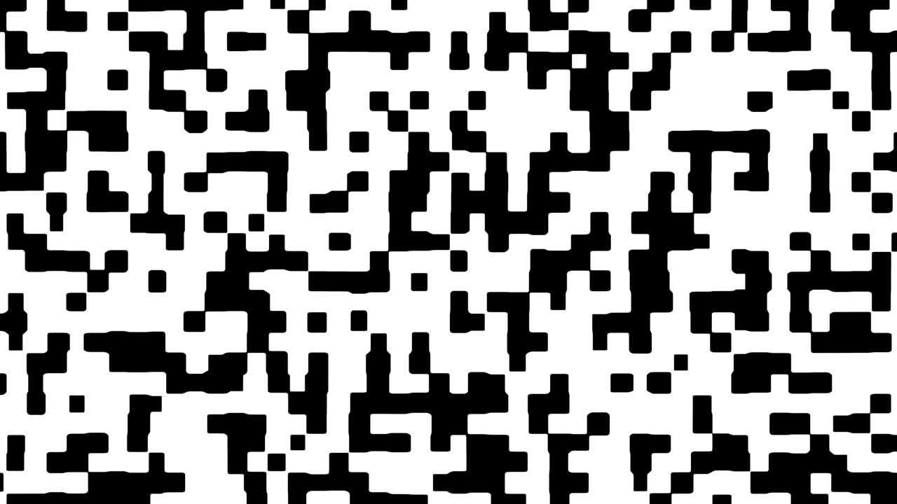 animación de fondo abstracto de patrón digital en blanco y negro. fondo animado de bucle sin costuras, papel tapiz.