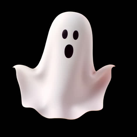 Cute ghost cartoon illustration animation isolated asset, transparent 4K video, alpha channel
