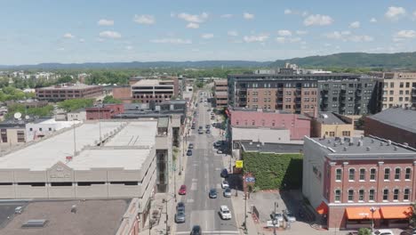 aerial view of downtown at la crosse in usa during daytime. skyscape.