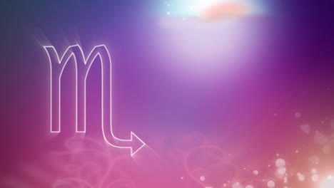 signo zodiacal de escorpio en un fondo de púrpura a rosa