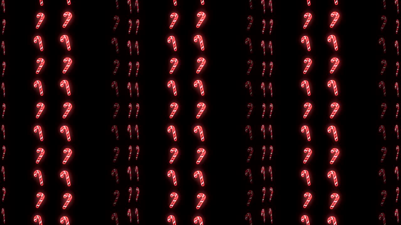 Strobe Neon Christmas Pattern Background of Santa Hat in Red White and Black Looping animation Strobing