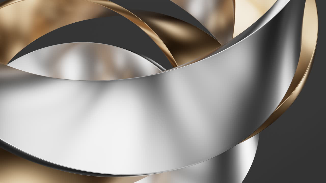금속 곡선 기하학 배경, 3d 렌더링