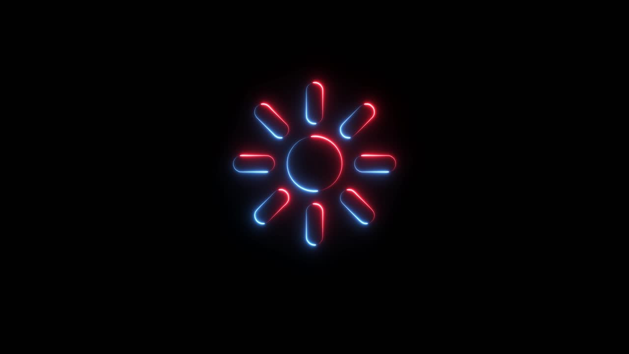 Neon sun icon