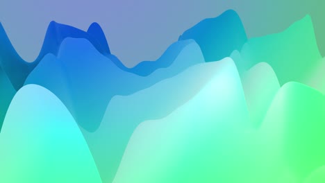 abstracto en bucle 4k bg, superficie con olas. gradiente azul verde líquido de pintura con brillo interno forma colinas o picos que cambian suavemente en ciclo. hermosas transiciones de color.