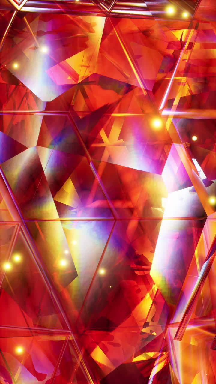 Abstract Geometric Background with Red, Orange, and Yellow Shapes