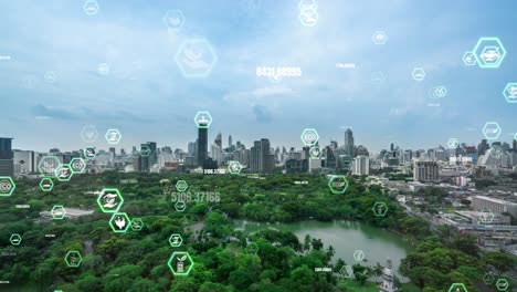 tecnología de la ciudad verde cambiando hacia el concepto de alteración sostenible