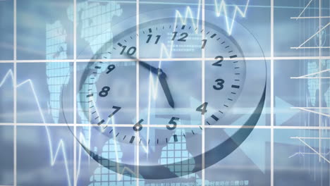 reloj de movimiento rápido y procesamiento de datos